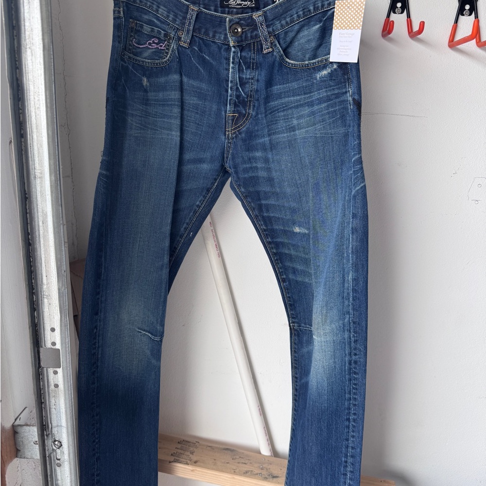 Ed Hardy Coyote Dark Blue Straight Men's Jeans